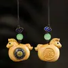 Colgante de Caballo del Zodiaco Tallado en Madera de Ébano y Azufaifo, Rueda de Hilar Caballo Pequeño, Adorno Colgante de Madera Bendecido Inmediatamente, Colgante de Caballo Tallado en Madera