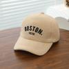 Boné de Baseball de Lã Infantil Outono e Inverno Novo Estilo Quente Boné com Aba Moda Americana Versátil Chapéu de Boston Venda por Atacado