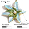 Yuhui Accesorios para Joyería DIY Transfronterizos Colgante de Acero Inoxidable con Flor de Goteo de Aceite Incrustaciones de Pedrería Corazón Chapado en Oro Real Accesorios DIY