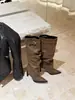 Botas GuoLi de Punta Fina con Hebilla de Cinturón Tacón de Aguja Delgado Adelgazantes para Mujer Estilo Nuevo Otoño 2026 Elegantes de Caña Alta Botas Largas de Jinete