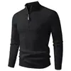 2026 Comercio Exterior Otoño/Invierno Suéter de Punto para Hombre con Media Cremallera y Cuello Alto Estilo Europeo y Americano Suéter de Punto Trenzado Camiseta Térmica para Hombre