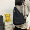 Bolso de pecho de color liso para mujer, bandolera de gran capacidad, bolso de hombro de lona coreano, mochila de trabajo de estilo japonés, moda informal