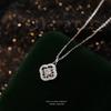 Collar de Plata S925 con Circonita Incrustada de Trébol de Cuatro Hojas para Mujer, Moderno, de Gama Alta, Lujo Ligero, Elegante Cadena para Clavícula con Diseño Hueco