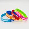 FELIZ CUMPLEAÑOS FELIZ CUMPLEAÑOS pulsera de silicona Niños Niñas fiesta Arcoíris banda elástica de goma para la muñeca
