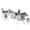 Mesa de escritório criativa para funcionários, estação de trabalho de formato irregular economizadora de espaço, conjunto completo de mesa e cadeira para computador para equipe de escritório, conjunto completo