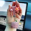 Anel de Corrente para Chaveiro de Controle Remoto de Carro Maçã Totalmente Cravejado com Diamantes Pingente Personalizado para Casal Exquisito Pendente para Bolsa Venda por Atacado