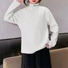 Camiseta Térmica Infantil para Otoño e Invierno, Top Versátil con Estampado de Letras de Terciopelo Alemán, Ropa Infantil de Manga Larga con Cuello Semi Alto para Niños y Niñas, Ropa Interior Cálida