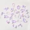 Gelo luminoso através de quatro ornamentos de manicure da nebulosa de mans céu estrelado roxo finamente cintilante nuvens estrelas usar material diy