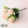 Ramo de Simulación Nórdica Flor Artificial 5 Hortensias Adornos Decorativos para Sala de Estar Interior Mesa de Centro de Mesa Portátil Flores de Seda Floral de Plástico