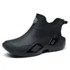 Botas de lluvia nuevas transfronterizas moda para hombre y mujer zapatos de agua botas de lluvia cortas zapatos de agua antideslizantes zapatos de goma bajos forrados de polar para parejas venta al por mayor