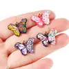 Círculo Duplo Colorido Esmaltado Estampa Animal Borboleta Acessórios de Joia DIY Pingente de Liga Corrente de Celular Chaveiro Charme