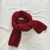 Bufanda Cálida de Punto de Color Sólido Estilo Universitario para Mujer, Bufanda Verde de Invierno para Niños a Juego con Padres e Hijos