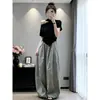 Conjunto de Duas Peças Super Estiloso de Ombro a Ombro com Calça Pantalona para Mulheres, Novo Design de Verão, Super Tendência