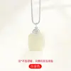 Prata Antiga Prata 925 banhada a ouro fivela adesiva jade Hetian etiqueta sem importância fivela pingente fivela de colar DIY acessórios de fivela de joia de prata