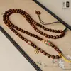 Taijia Design Original Rosewood Preto Sândalo Amuleto Buda Corrente Colar Thangka Novo Estilo Chinês Nacional Estilo Feminino com Corrente Thangka