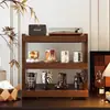 Suporte para Copos de Madeira Maciça Rack de Armazenamento para Máquina de Café Layout de Canto do Café Rack de Armazenamento para Copo de Água Copo de Café Prateleira de Mesa