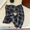Goma de Pelo Retro de Tela a Cuadros Elegante Versátil Cuerda para Cola de Caballo a Cuadros Cuerda para Moño de Moda