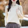 2024 Nuevo Camiseta Básica Bordada De Rong Estilo Chino Nuevo para Mujer para Primavera y Otoño, Elegante Top de Manga Larga para Usar en Capas o como Prenda Exterior