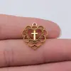 22X20Mm 1.3g Pingente Multicor Feito à Mão Coração Coração de Pêssego Pingente de Cruz