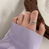 Anillo Combinado de Industria Pesada Moda Femenina Elegante Retro Ins Estilo Frío Lujo Accesible Diseño de Nicho Anillo de Gama Alta