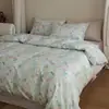 Novo Produto de Primavera Estilo Pastoral Algodão Conjunto de Quatro Peças Algodão Penteado Algodão Puro Conjunto de Três Peças Roupa de Cama para Dormitório Feminino Capa de Edredom Sarja Lençol