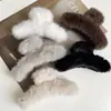Pinza para el Cabello de Pelo de Visón de Gama Alta Estilo Chanel para Mujer, Pasador para Moño Versión Coreana, Pinza Trendy Esponjosa de Tiburón para el Cabello