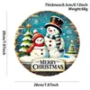 Pingente de Boneco de Neve de Madeira de Natal Transfronteiriço Artesanato Pendurado Decoração de Atmosfera de Natal Placa Redonda Placa de Porta