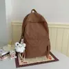 Mochila de Pana Versátil Estilo Coreano Ins de Moda para Mujer Diseño de Nicho Gran Capacidad Mochila Escolar para Estudiantes Mochila Casual