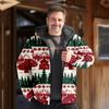 Nueva Chaqueta Acolchada de Algodón Punk de Invierno para Hombre 2024 Cárdigan Estampado Digital Moda Urbana Chaqueta Acolchada de Algodón con Capucha