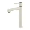 Grifo blanco leche baño gabinete de baño lavabo caliente y frío giratorio doméstico simple grifo de encimera de cobre