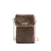 Bolso de Peluche de Moda Transfronterizo de Nicho para Mujer, Nuevo Bolso Peludo de Invierno de Alta Calidad para Teléfono Móvil, Bolso Versátil de Hombro Cruzado