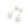 Aretes de plata 925 aretes agujas de plata aretes al por mayor aretes pequeños y exquisitos de tres colores aretes de perlas naturales de agua dulce