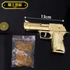 Juguete de pollo para comer Águila del Desierto Oro banda elástica aleación arena Águila pistola puede ser continua banda elástica Modelo 13cm