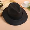 Sombrero de verano vintage con cinta, sombrero de paja transpirable con ala grande y protector solar, sombrero de jazz para playa, estilo británico.