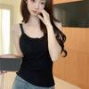 706# camisola de encaje de rayón para mujer con almohadilla en el pecho corta para chica guapa para uso exterior hermosa espalda delgada versátil top