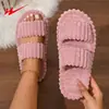 Suministro Directo de Fábrica En Stock Dropshipping Transfronterizo Punta Abierta Unisex Todas las Estaciones Interior Exterior Pantuflas de Piel Venta al por Mayor