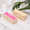 Molde de jabón hecho a mano caja rectangular de madera molde de silicona dos en uno jabón en frío diy fácil desmoldeado molde de tostada de madera