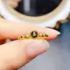 Venta al por mayor de fábrica Popular Anillo de Zafiro Starlight Natural Plata S925 Incrustado Piedra Principal 4*4 Fábrica de Joyería Venta Directa