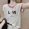 Camiseta de algodón de bambú de manga corta para mujer, nuevo estilo europeo 2026, popular top delgado de seda helada para adelgazar de verano