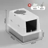 Arenero semi-cerrado para gatos, acero inoxidable, extragrande, anti-salpicaduras, anti-derrames, inodoro para gatos, bandeja de arena para gatos elevada y engrosada