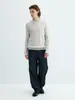 Suéter Yutang "30% Lana" estilo RL de punto trenzado con cuello redondo, nuevo suéter de otoño/invierno para hombre