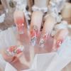 Nueva representación de flores largas, uñas postizas terminadas, uñas postizas removibles, uñas postizas ...