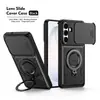 Adecuado para Samsung A57 Funda de Teléfono con Anillo Sky y Ventana Deslizante A37 Soporte A17 Mate A07 Anticaídas A56 Funda Protectora A36