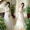 Tema Estúdio Fotográfico Novo Retrô Novo Estilo Chinês Vestido Amassado com uma Vibe Descolada para Sessão de Fotos da Barriga de Grávidas