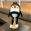 Gorro Infantil para Niños, Estilo Casual Cálido de Dibujos Animados de Pingüino, Gorro Reversible con Protección para las Orejas, Gorro Grueso de Punto para Otoño e Invierno