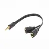 Cable de audio de 3.5 mm uno a dos línea de acoplamiento línea de compartir auriculares 1-dos línea de extensión uno Revolución dos divisor madre