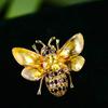 Broche de abeja con circonitas, estilo coreano, elegante, creativo, esmaltado, color, accesorio sencillo y distintivo.