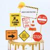 Decoración de Pastel de Cumpleaños de Dibujos Animados para Niños Transformación Autobot Adornos DIY Señal de Luz de Coche de Policía Señal de Carretera de Bloqueo de Carretera Inserto