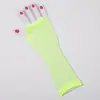 Guantes Largos de Red para Discoteca Verano Calados Elásticos Red Seca Guantes de Baile Sexy Guantes de Media Dedos para Mujer