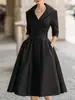 Moda Feminina Europeia e Americana 2025 Site Independente Amazon Vestido Elegante Formal Modelador de Cintura Emagrecedor Elegante Vestido Longo de Manga Longa